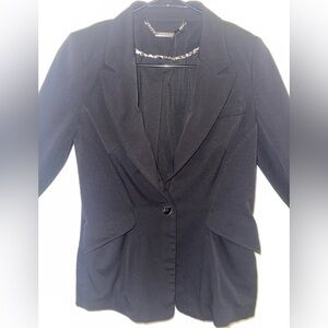 WHBM Women's Black Fitted Blazer Jacket – Size 2, Office Chic, Stretchy